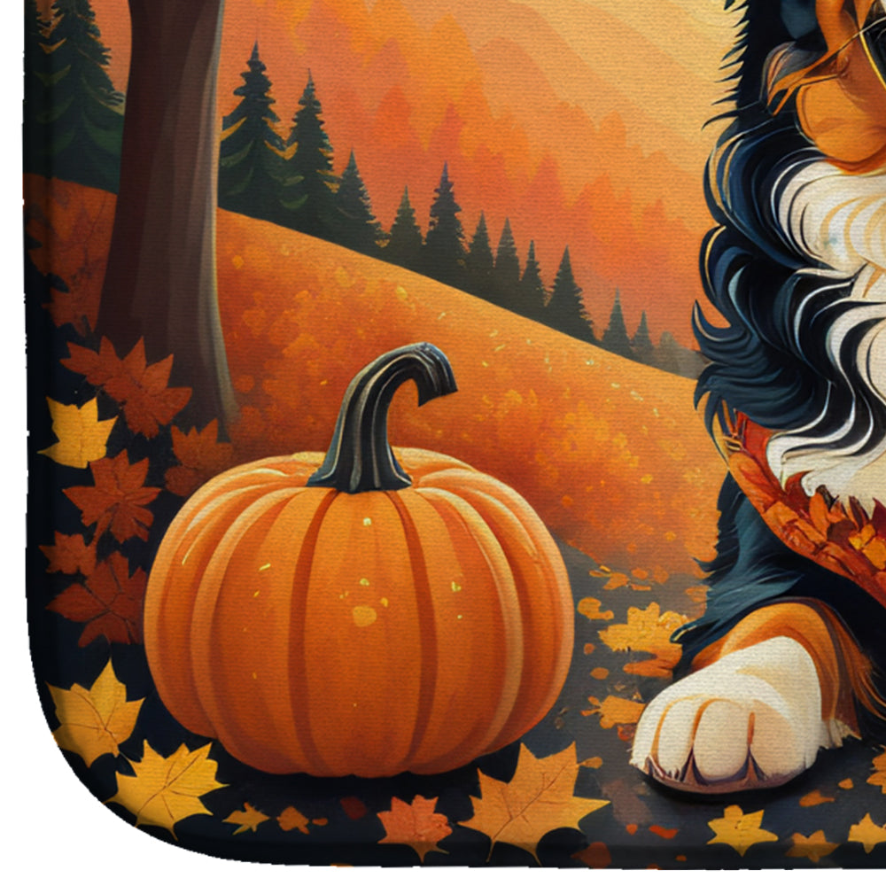 Caroline's Treasures Bernese Mountain Dog Fall Dish Drying Mat
