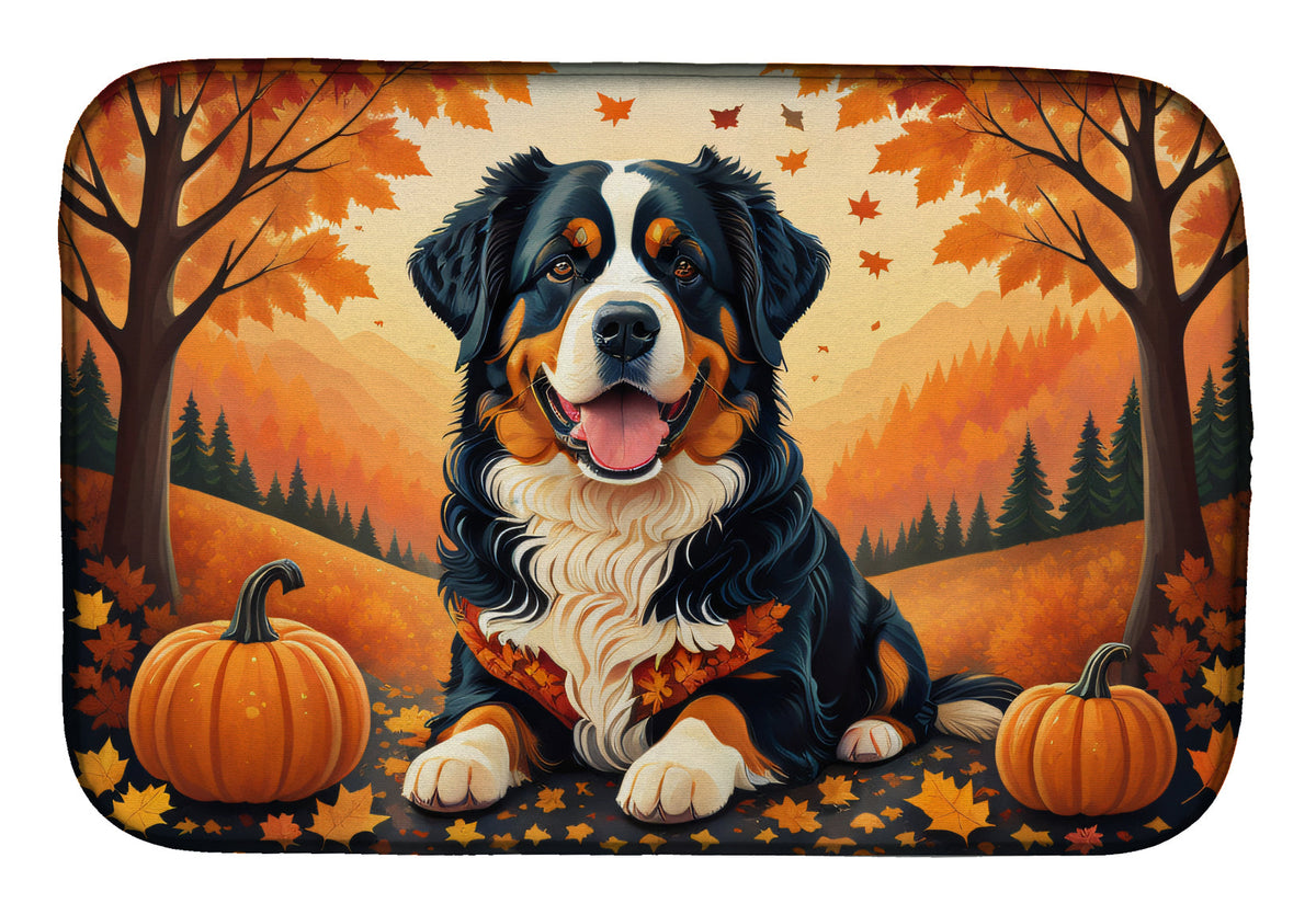 Caroline's Treasures Bernese Mountain Dog Fall Dish Drying Mat