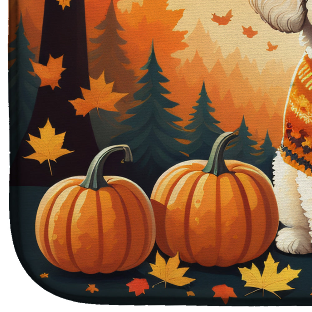 Caroline's Treasures Bichon Frise Fall Dish Drying Mat