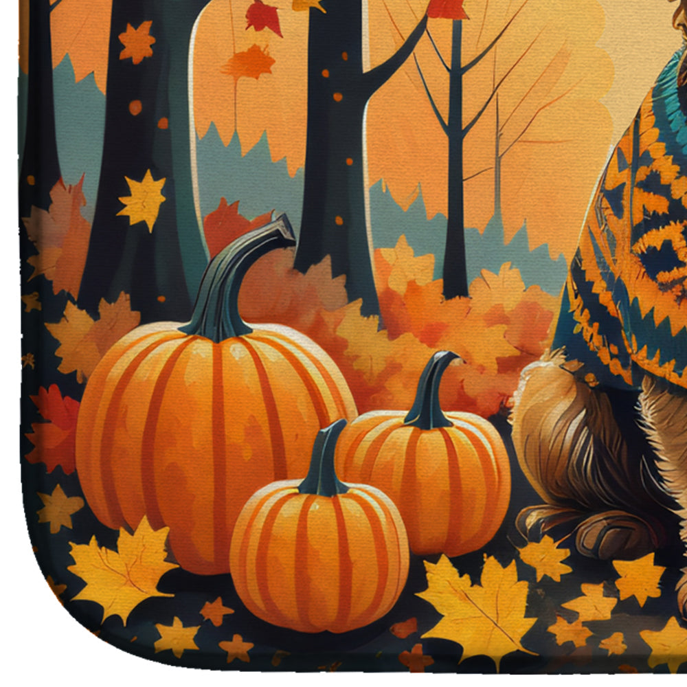 Caroline's Treasures Border Terrier Fall Dish Drying Mat