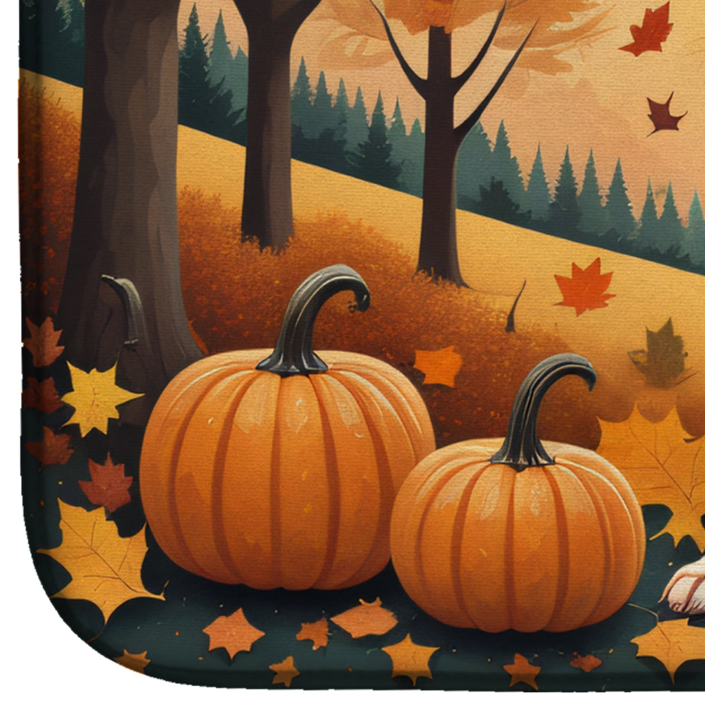 Caroline's Treasures Boston Terrier Fall Dish Drying Mat