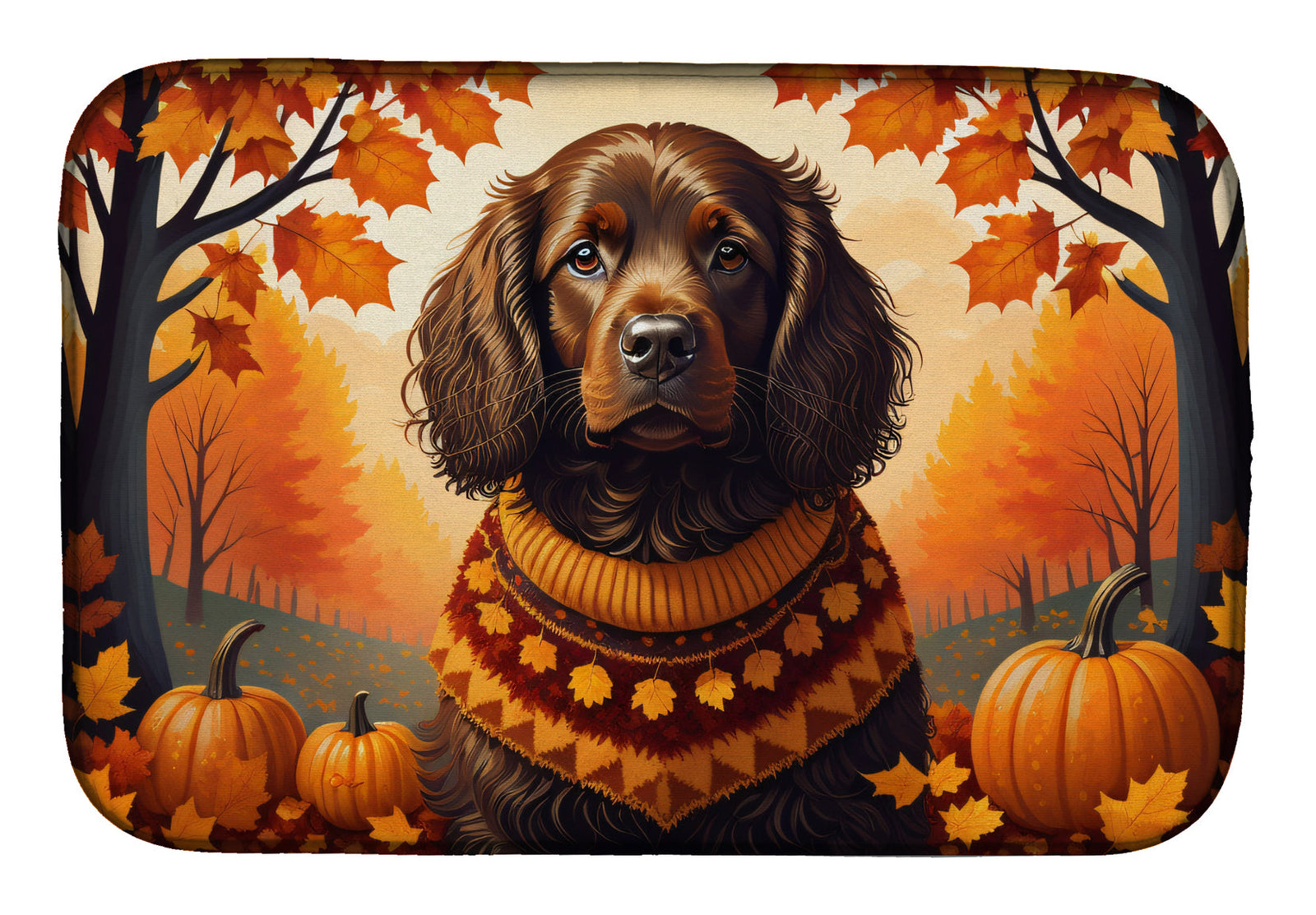 Caroline's Treasures Boykin Spaniel Fall Dish Drying Mat