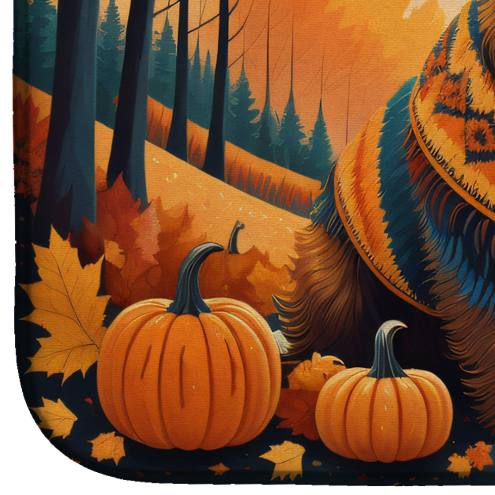 Caroline's Treasures Briard Fall Dish Drying Mat