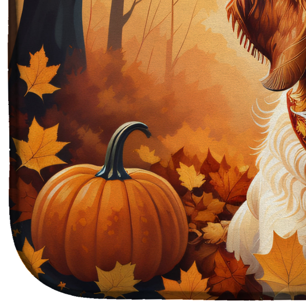 Caroline's Treasures Brittany Spaniel Fall Dish Drying Mat