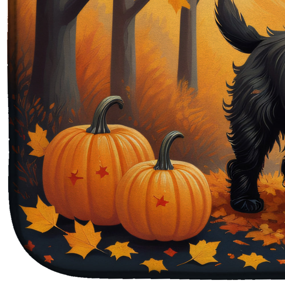 Caroline's Treasures Black Cairn Terrier Fall Dish Drying Mat
