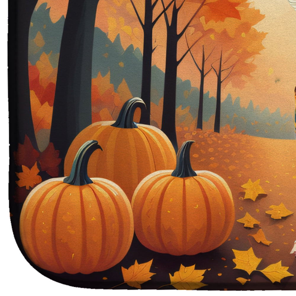 Caroline's Treasures Tricolor Chihuahua Fall Dish Drying Mat