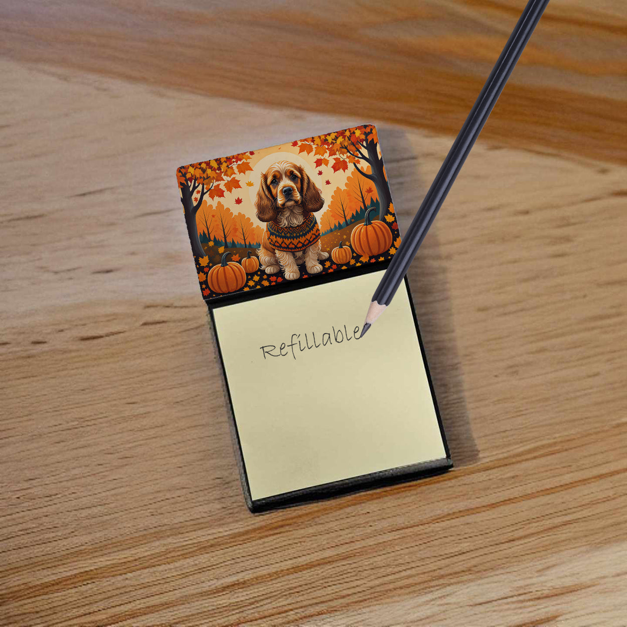 Buy this Cocker Spaniel Fall Sticky Note Holder