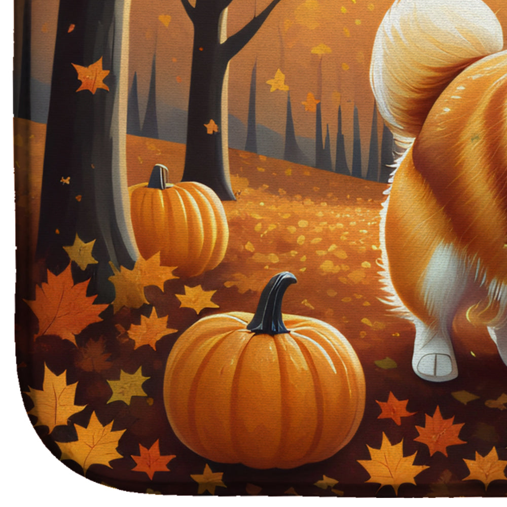 Caroline's Treasures Corgi Fall Dish Drying Mat