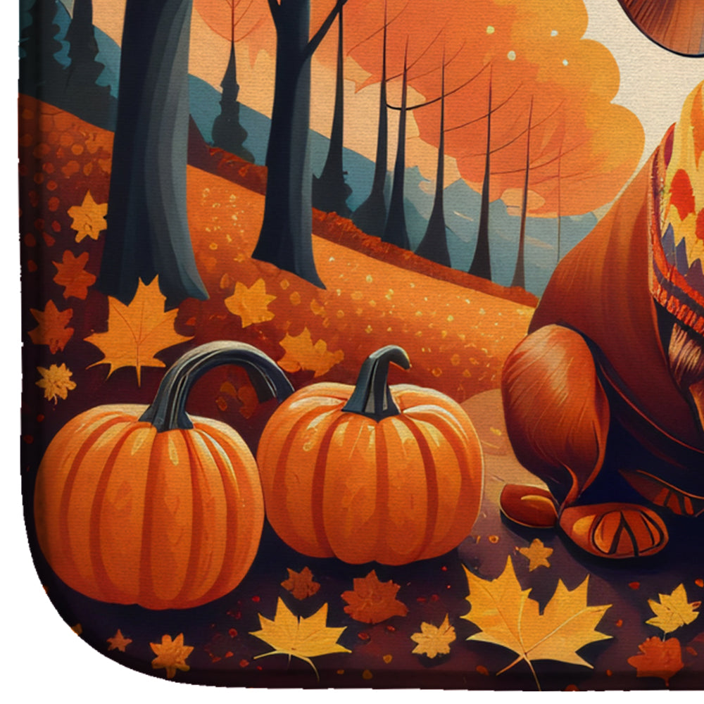 Caroline's Treasures Dachshund Fall Dish Drying Mat