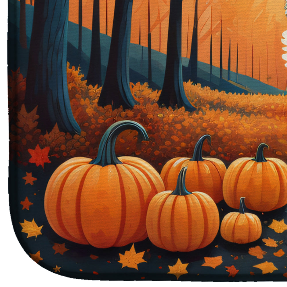 Caroline's Treasures White German Shepherd Fall Dish Drying Mat