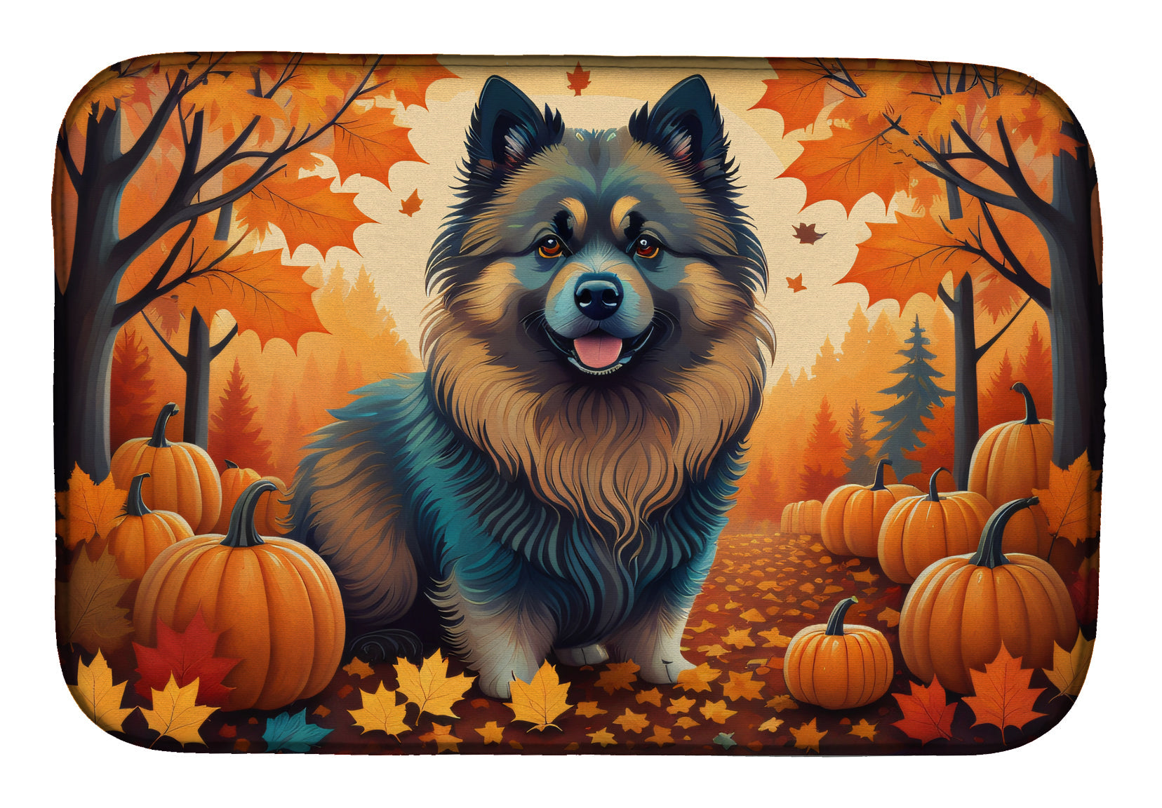 Caroline's Treasures Keeshond Fall Dish Drying Mat