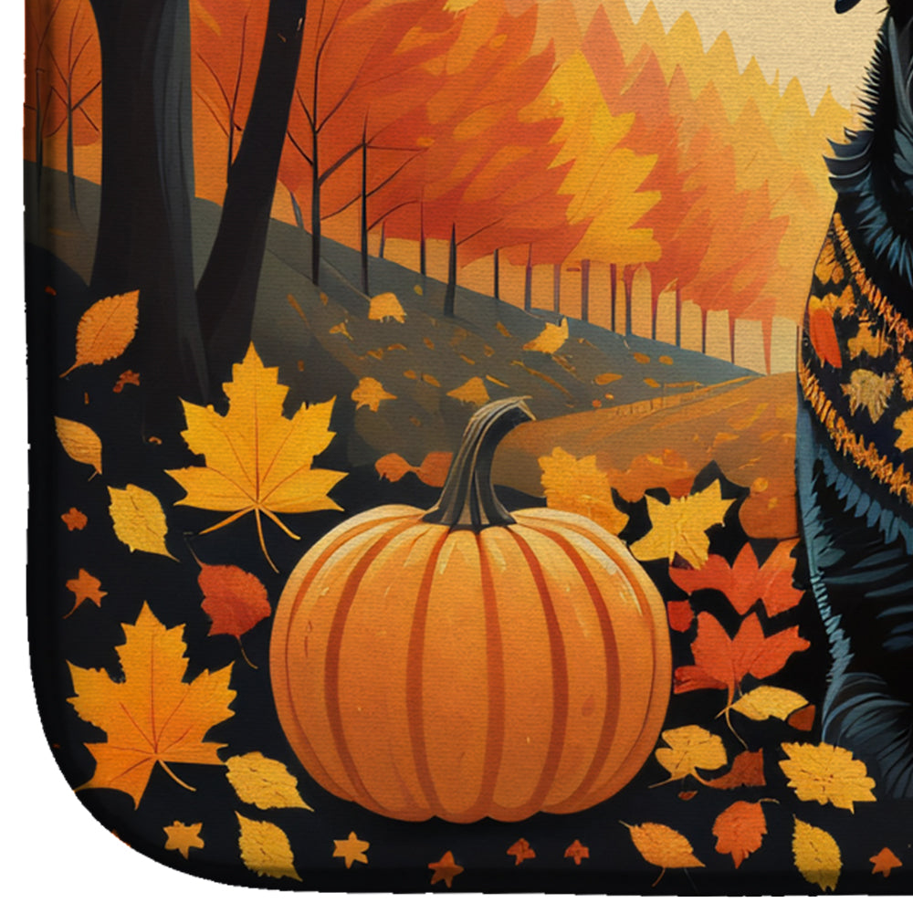 Caroline's Treasures Black Labrador Retriever Fall Dish Drying Mat