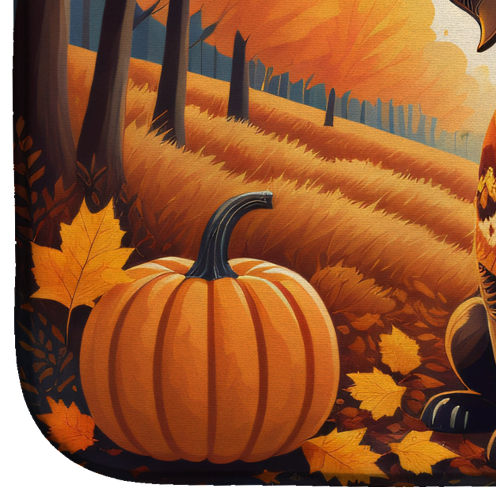 Caroline's Treasures Chocolate Labrador Retriever Fall Dish Drying Mat