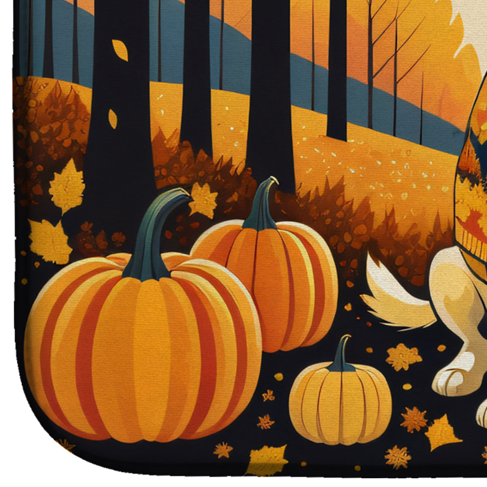 Caroline's Treasures Yellow Labrador Retriever Fall Dish Drying Mat