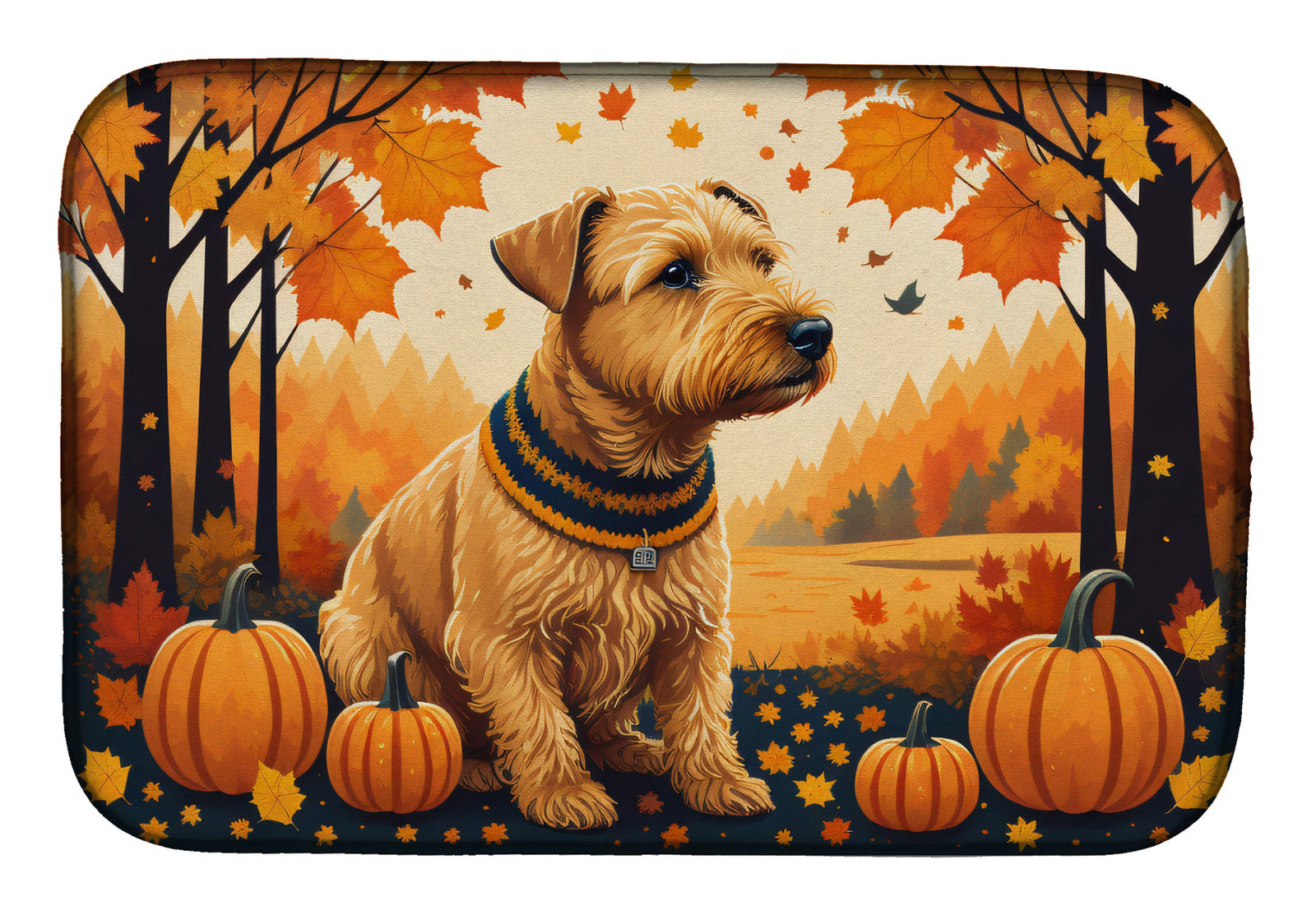 Caroline's Treasures Lakeland Terrier Fall Dish Drying Mat