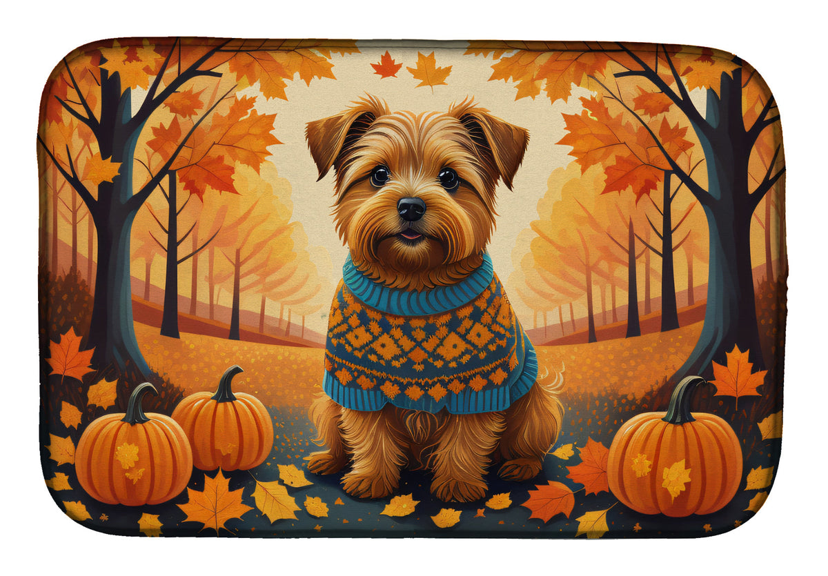 Caroline's Treasures Norfolk Terrier Fall Dish Drying Mat