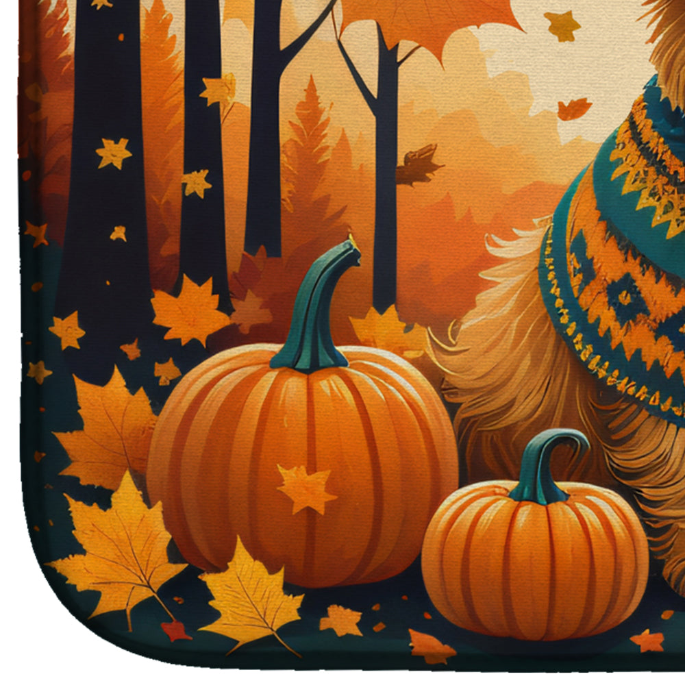 Caroline's Treasures Norwich Terrier Fall Dish Drying Mat