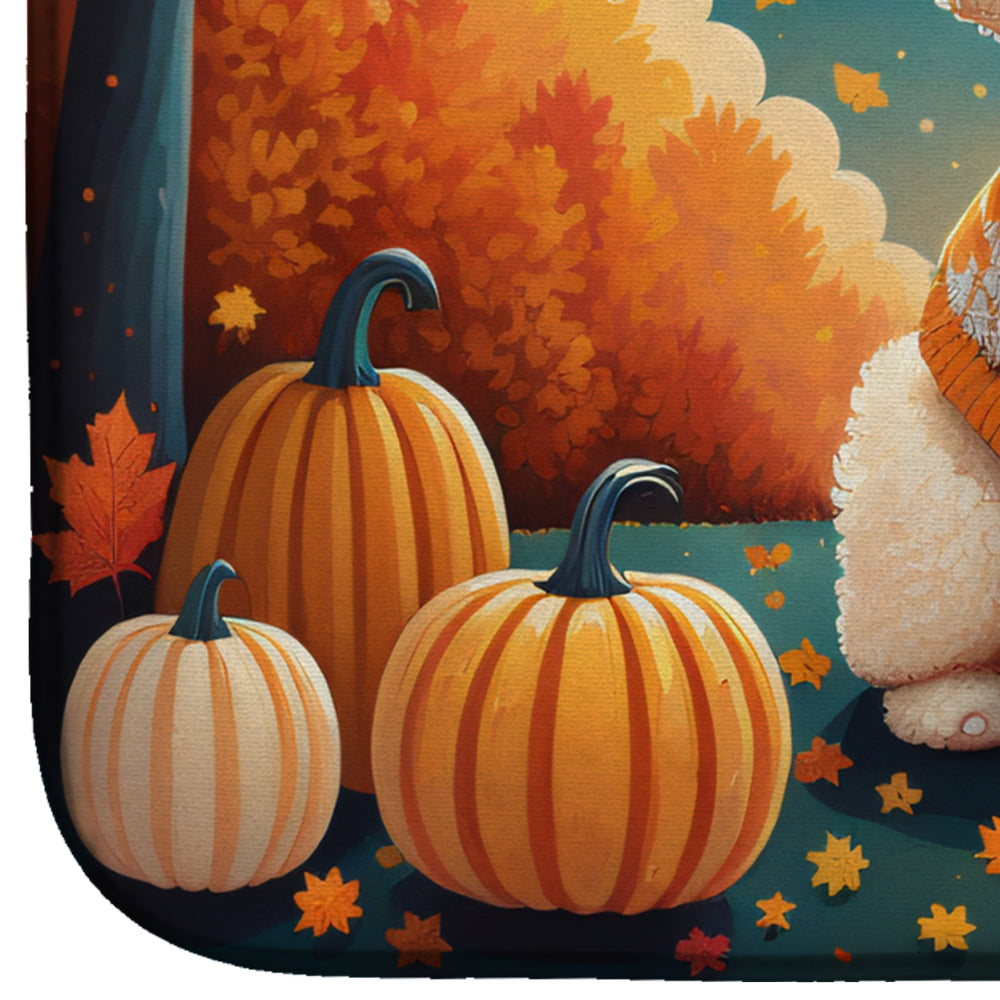 Caroline's Treasures Poodle Fall Dish Drying Mat
