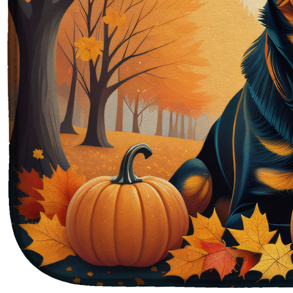 Caroline's Treasures Rottweiler Fall Dish Drying Mat
