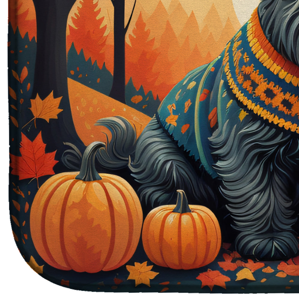 Caroline's Treasures Scottish Terrier Fall Dish Drying Mat