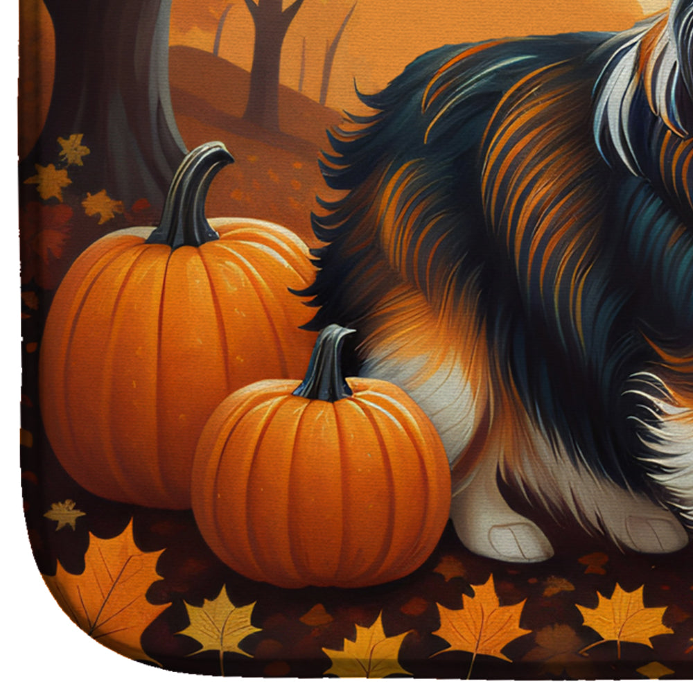 Caroline's Treasures Sheltie Fall Dish Drying Mat