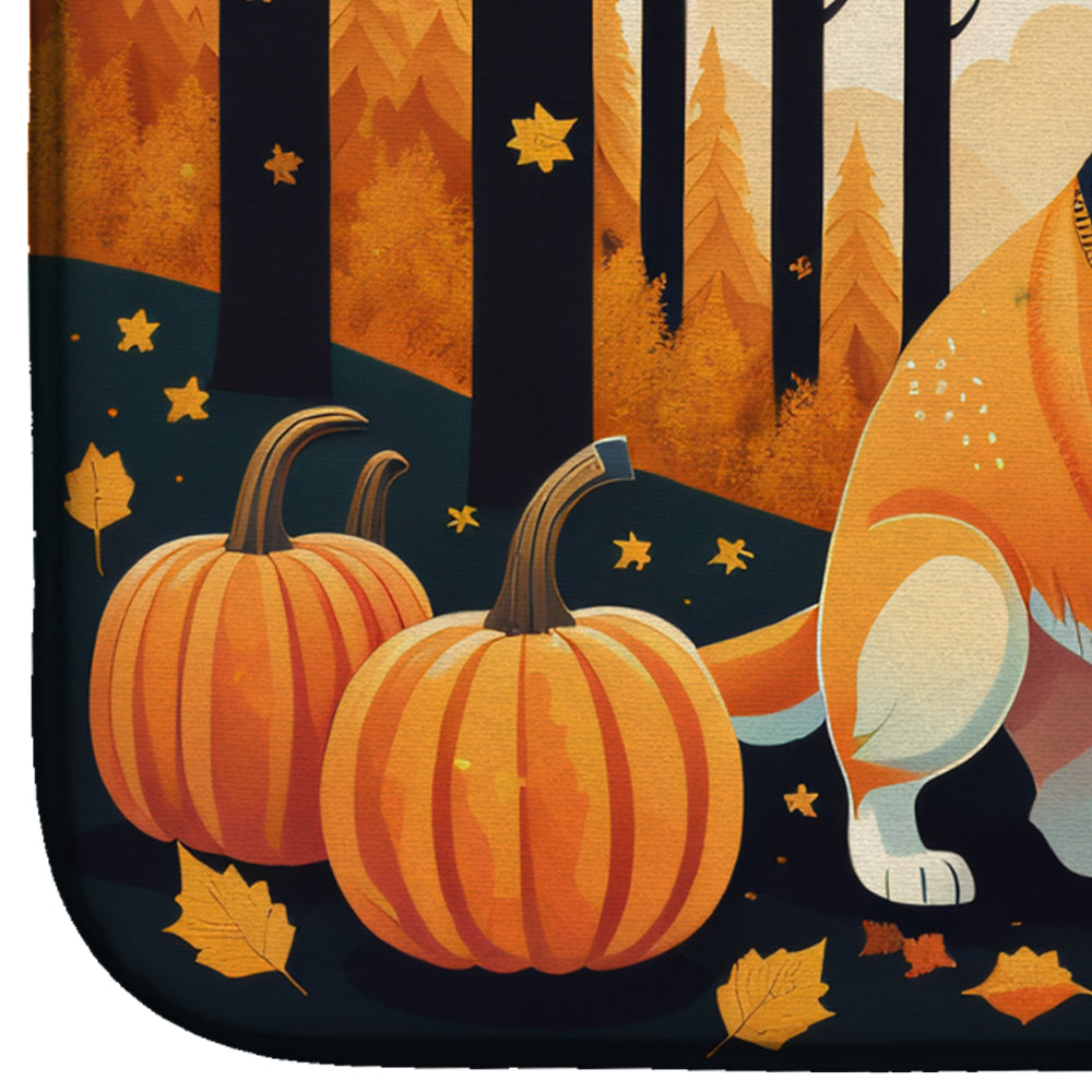 Caroline's Treasures Shiba Inu Fall Dish Drying Mat