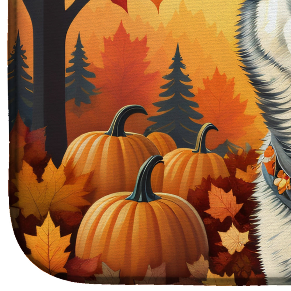 Caroline's Treasures Siberian Husky Fall Dish Drying Mat