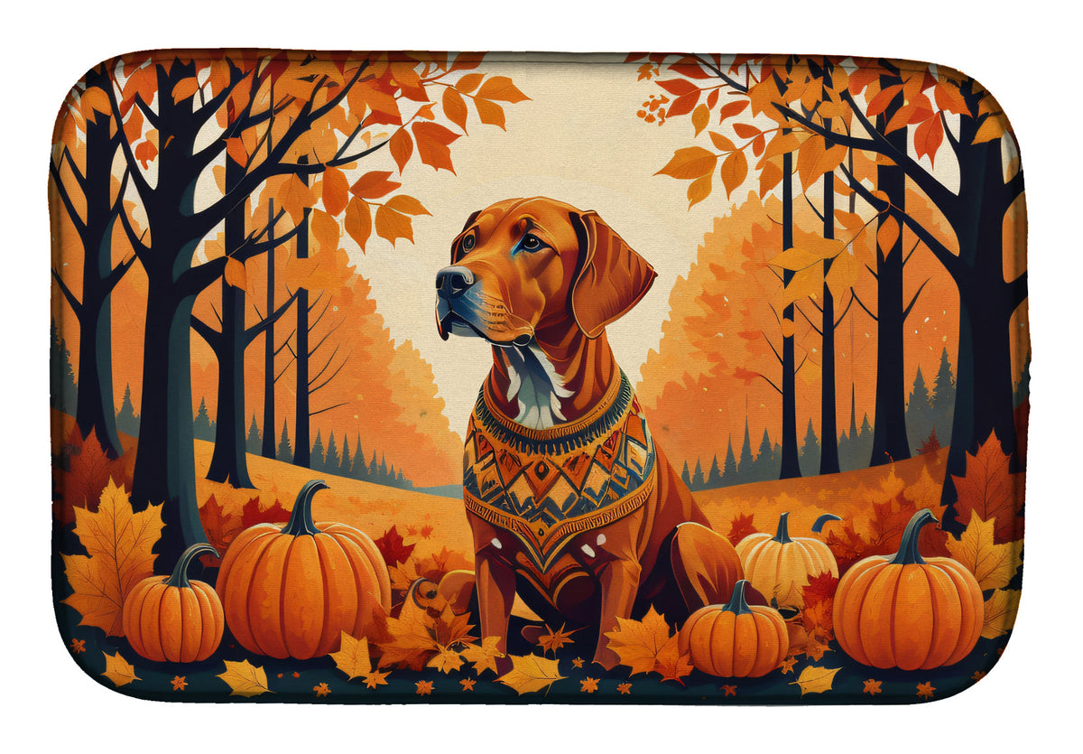 Caroline's Treasures Vizsla Fall Dish Drying Mat