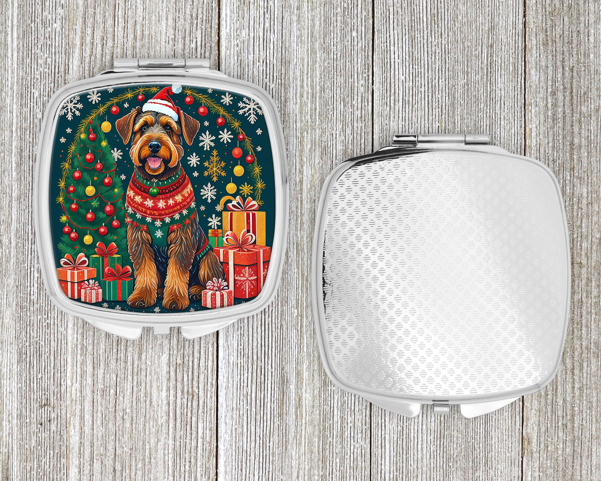 Airedale Terrier Christmas Compact Mirror