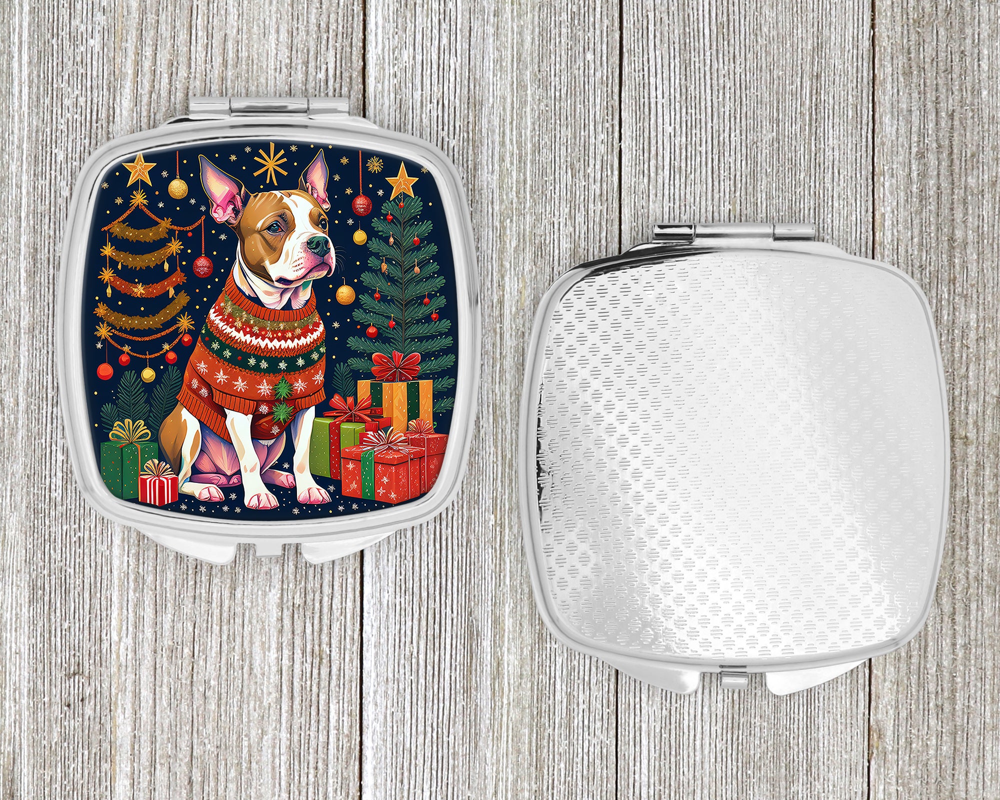 Pit Bull Terrier Christmas Compact Mirror