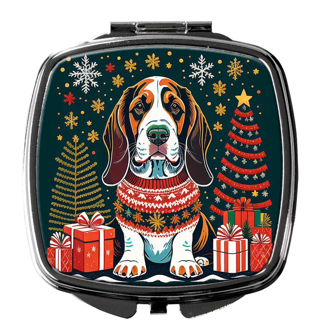 Buy this Basset Hound Christmas Compact Mirror