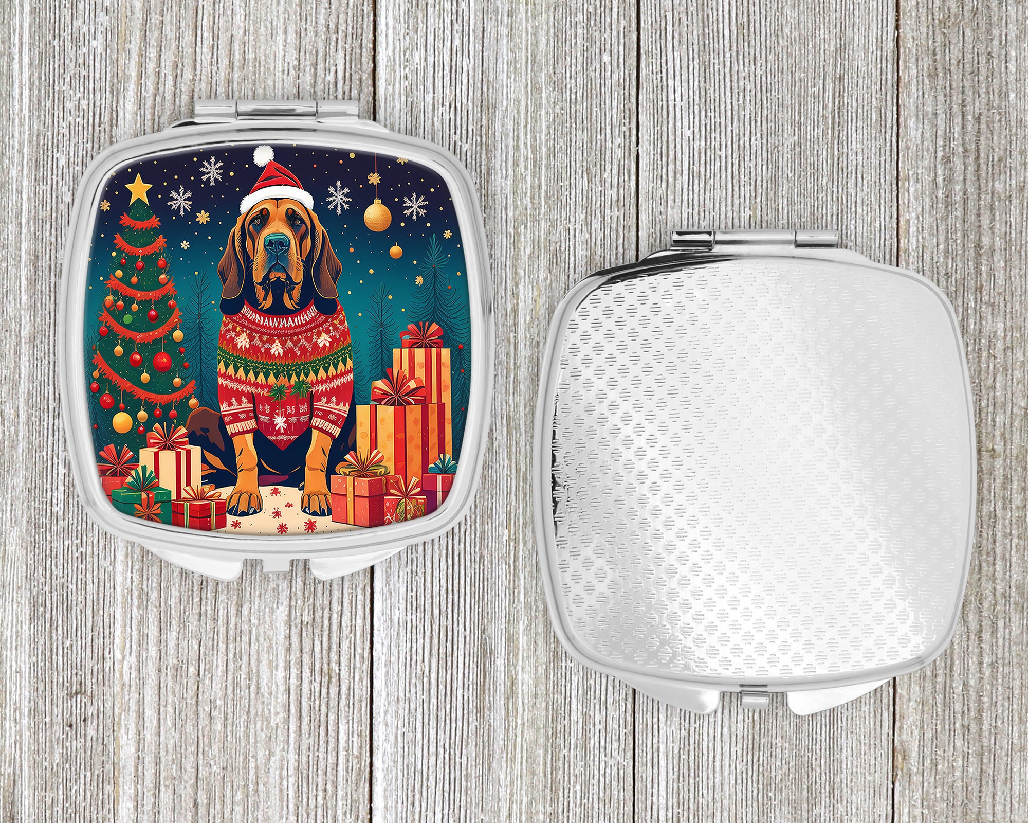 Bloodhound Christmas Compact Mirror