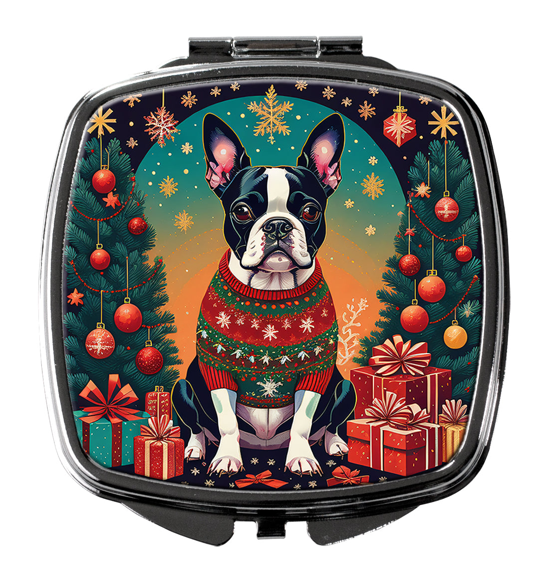 Buy this Boston Terrier Christmas Compact Mirror