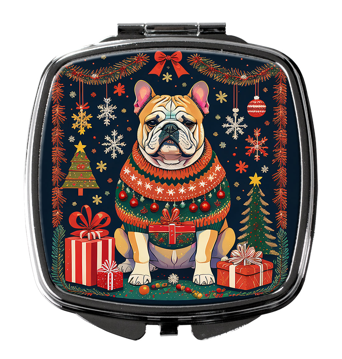 Buy this English Bulldog Christmas Compact Mirror