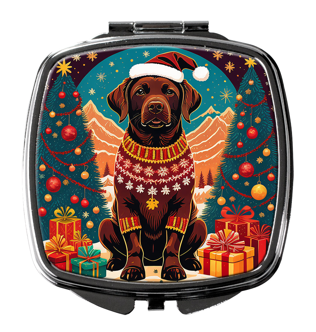 Buy this Chocolate Labrador Retriever Christmas Compact Mirror
