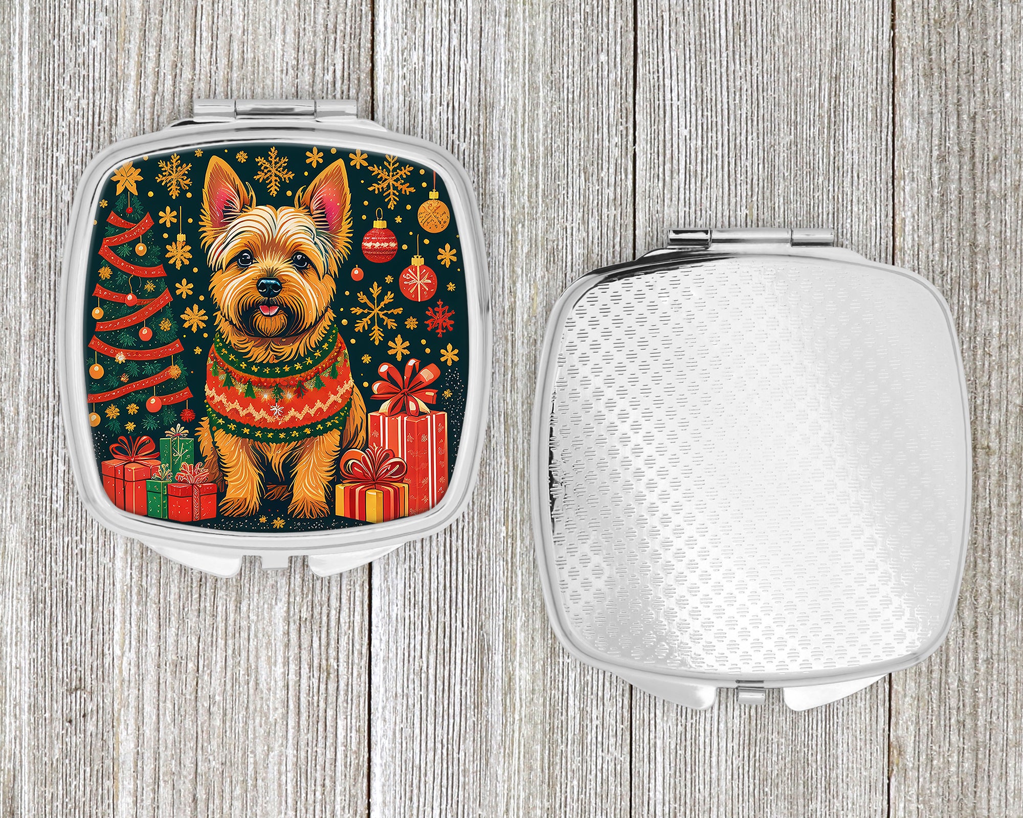 Norwich Terrier Christmas Compact Mirror