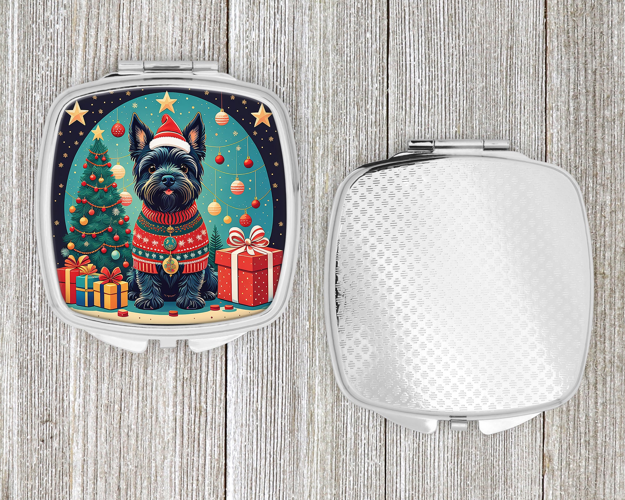 Scottish Terrier Christmas Compact Mirror