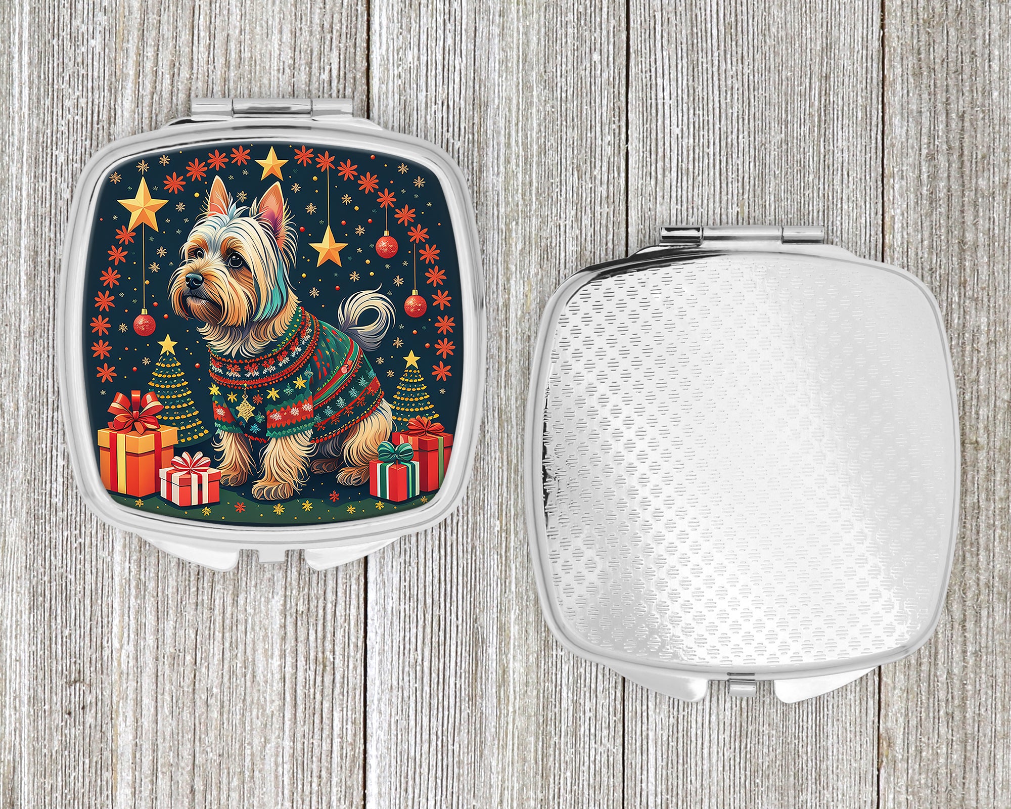Silky Terrier Christmas Compact Mirror