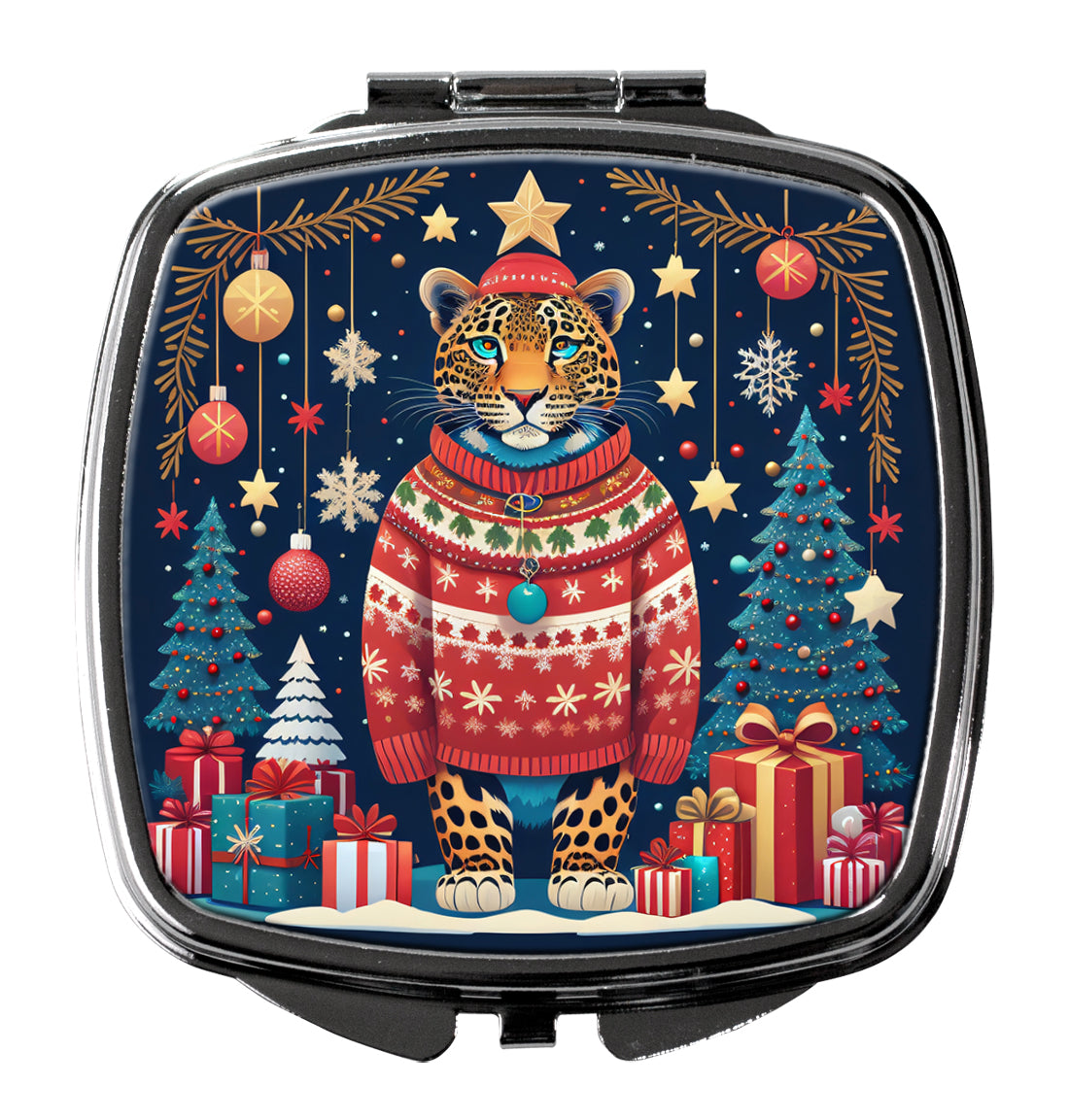 Buy this Leopard Christmas Compact Mirror