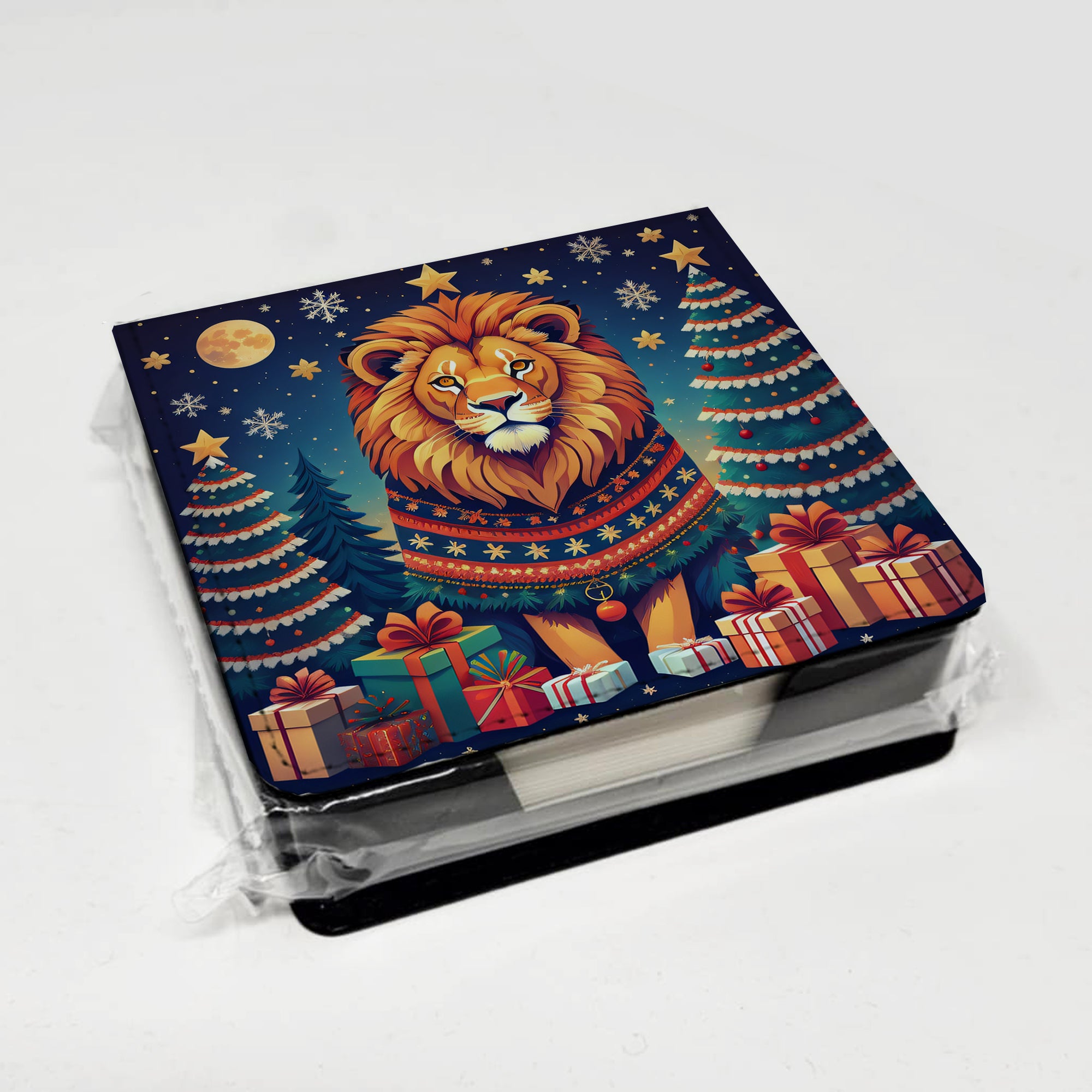 Caroline's Treasures Lion Christmas PU Leather Note Paper Holder