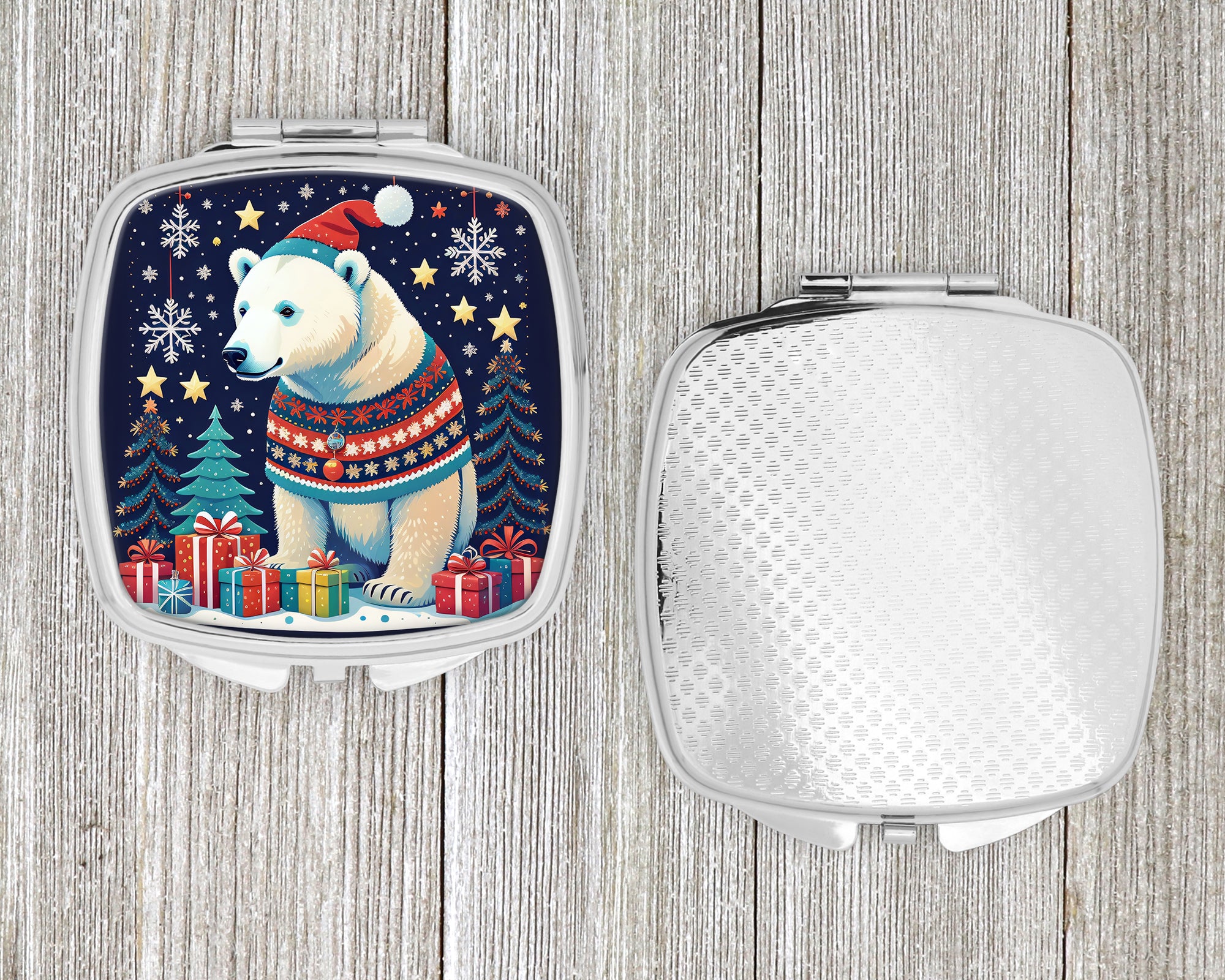 Polar Bear Christmas Compact Mirror