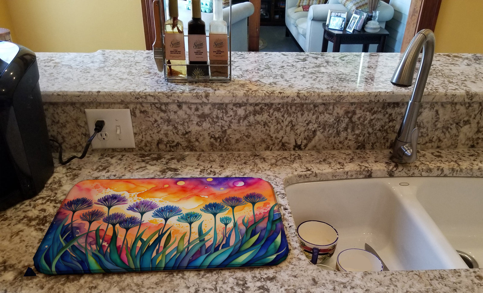 Caroline's Treasures Agapanthus in Color Dish Drying Mat