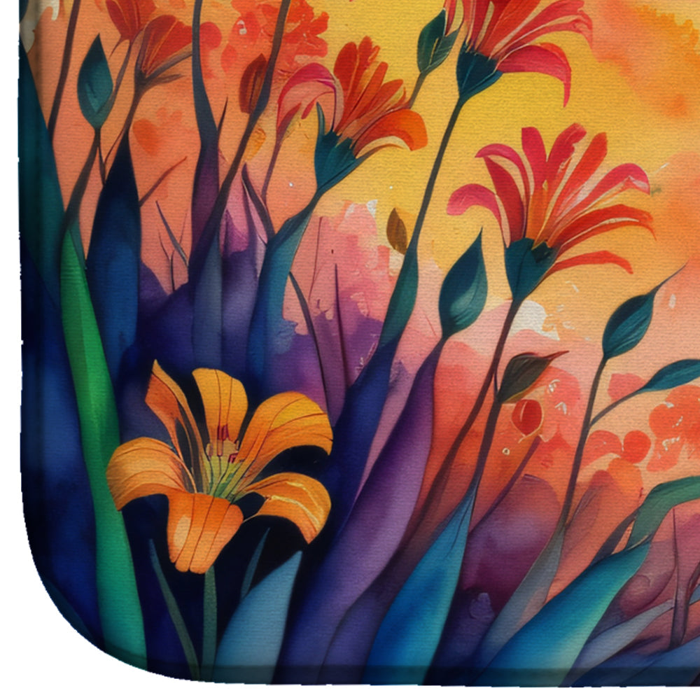 Caroline's Treasures Alstroemerias in Color Dish Drying Mat