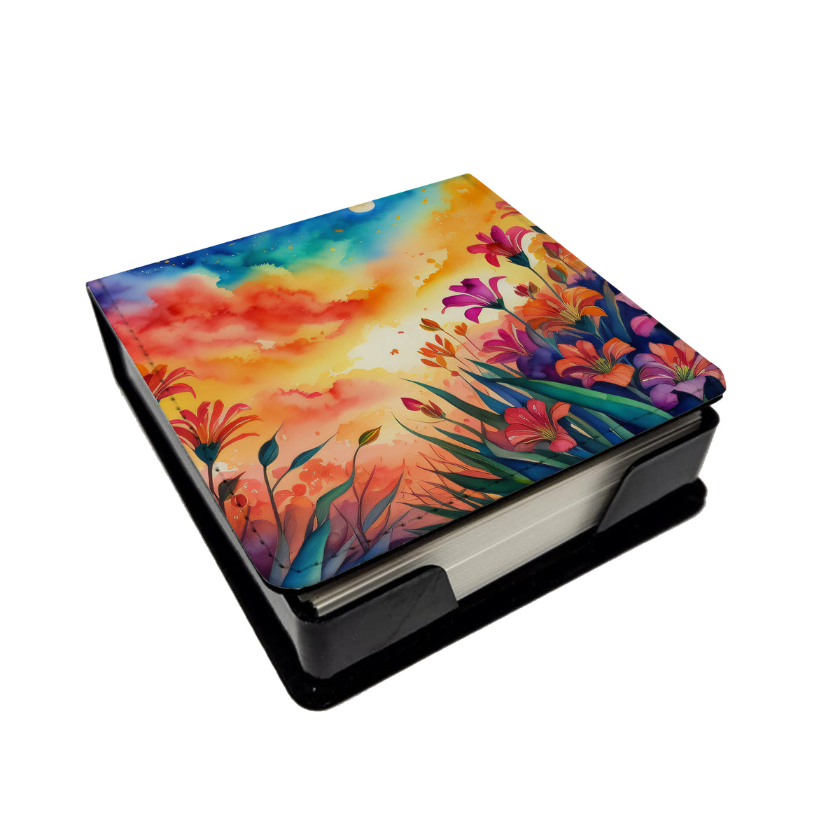 Caroline's Treasures Alstroemerias in Color PU Leather Note Paper Holder