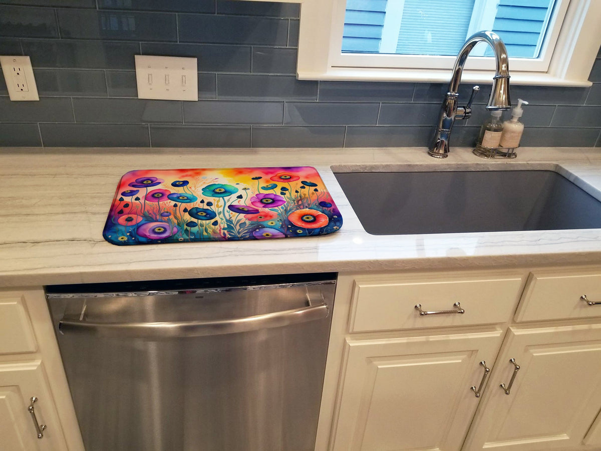 Caroline's Treasures Anemones in Color Dish Drying Mat