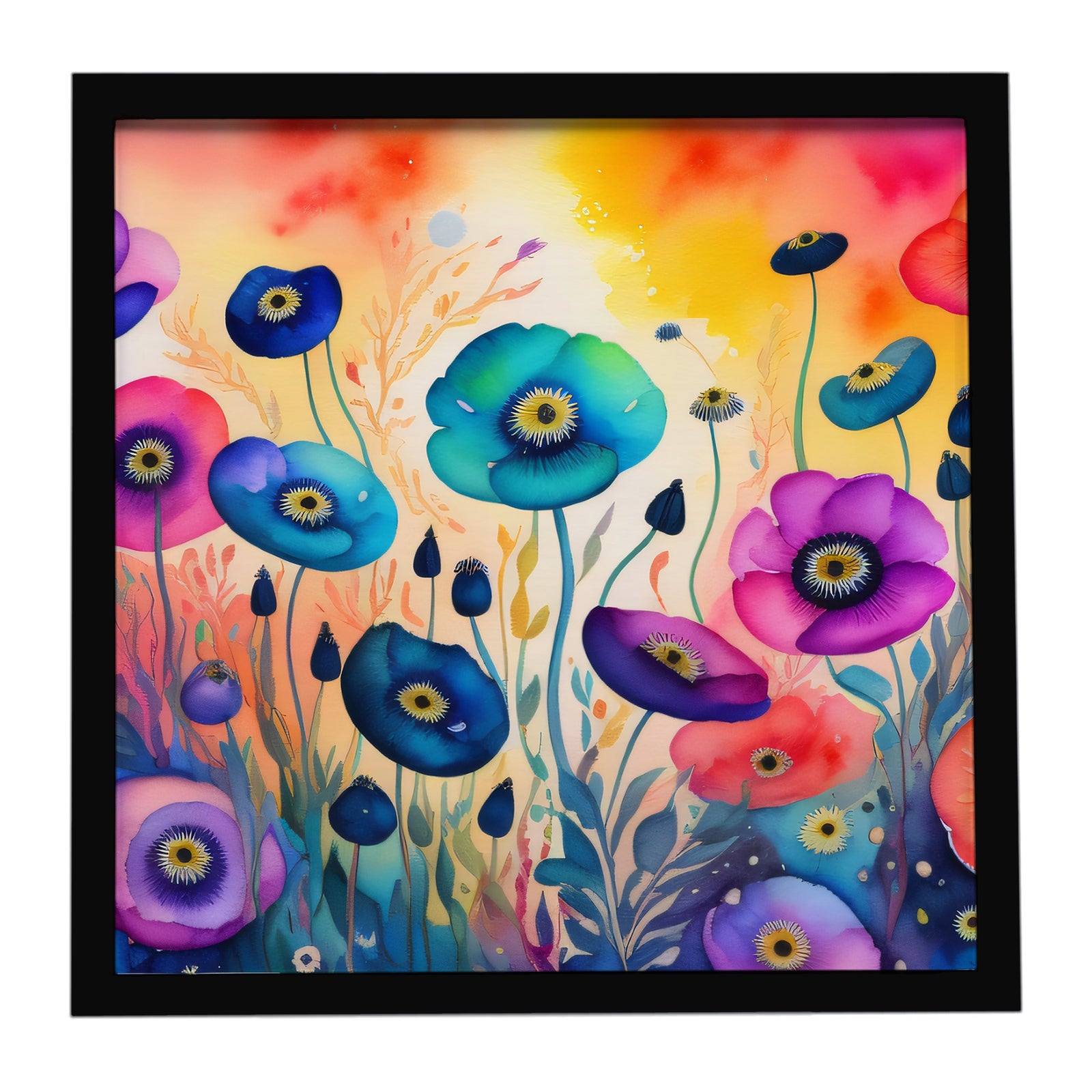 Caroline's Treasures Anemones in Color Framed Metal Print