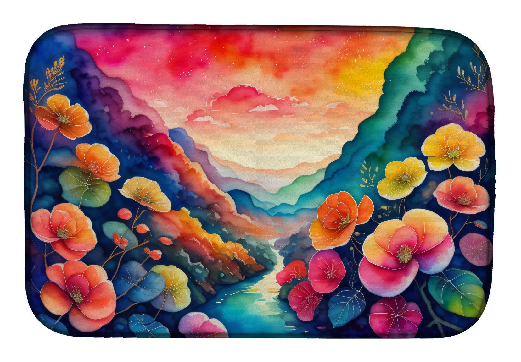 Caroline's Treasures Begonias in Color Dish Drying Mat