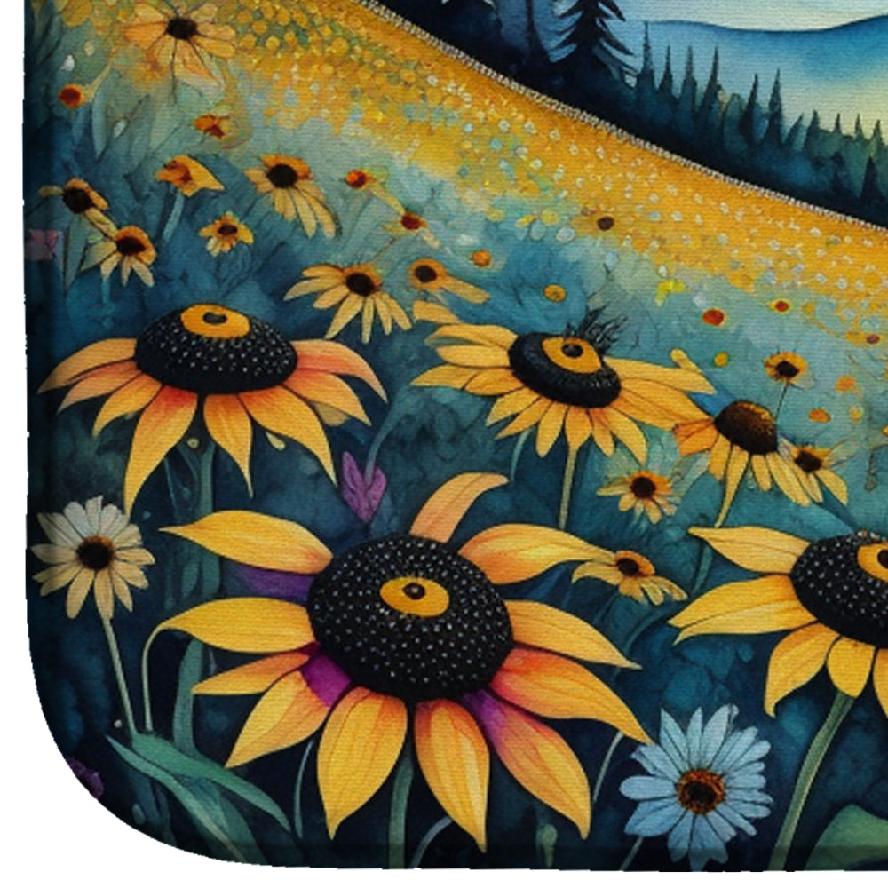 Caroline's Treasures Black-eyed Susans in Color Dish Drying Mat