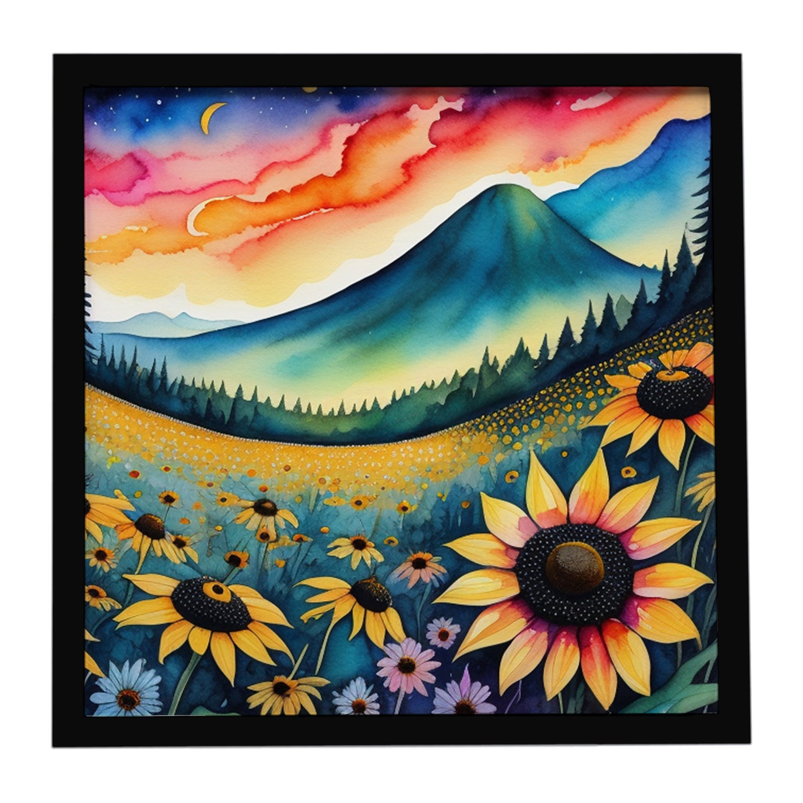 Caroline's Treasures Black-eyed Susans in Color Framed Metal Print