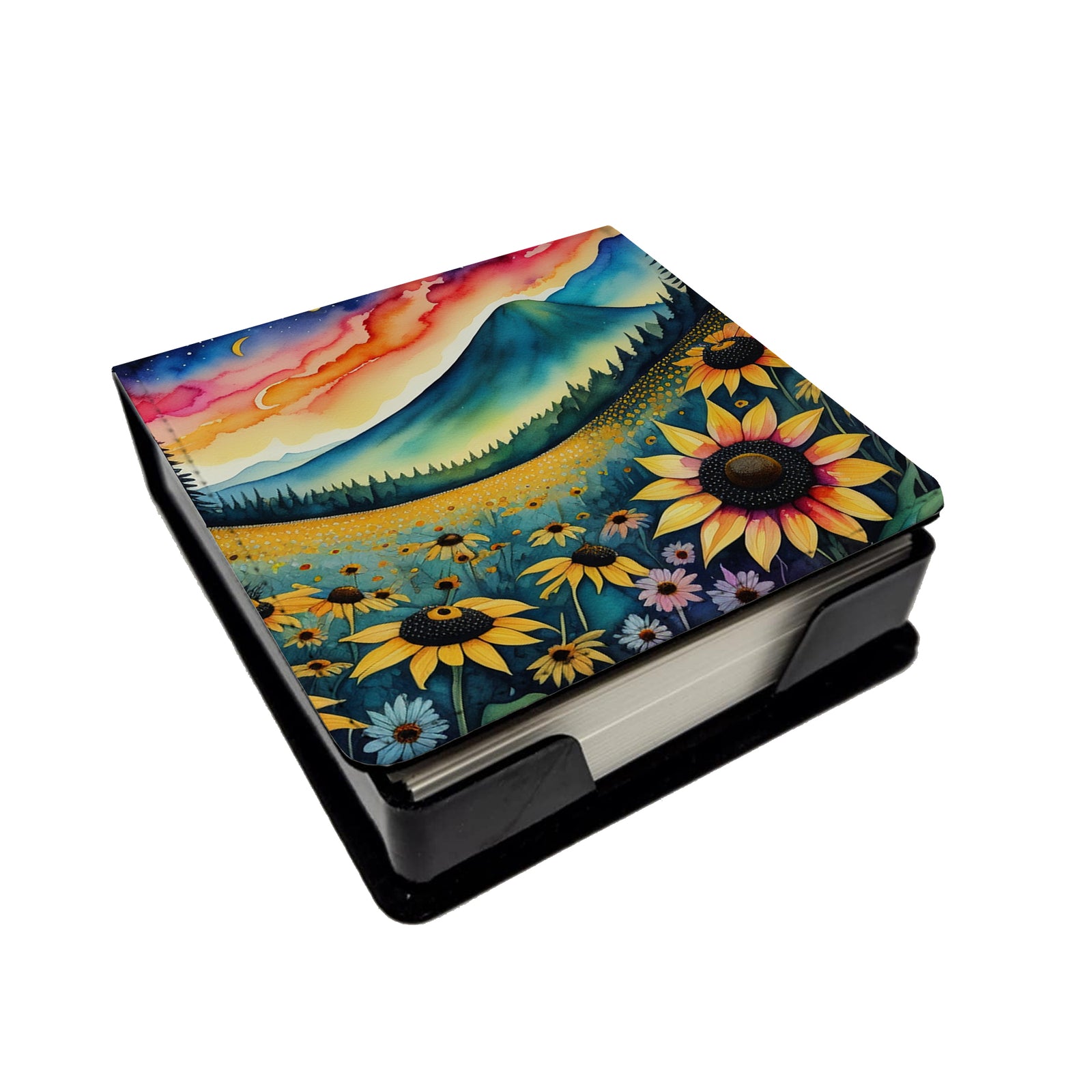 Caroline's Treasures Black-eyed Susans in Color PU Leather Note Paper Holder